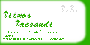 vilmos kacsandi business card